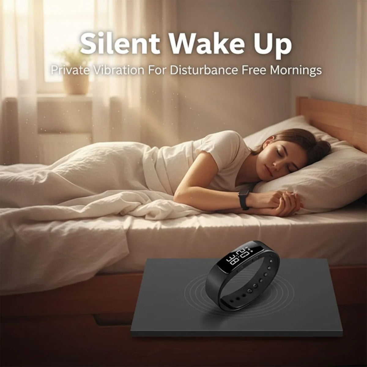 Vibrating Alarm Watch with Silent Alarms, Step Counter, and 10-Day Battery Life