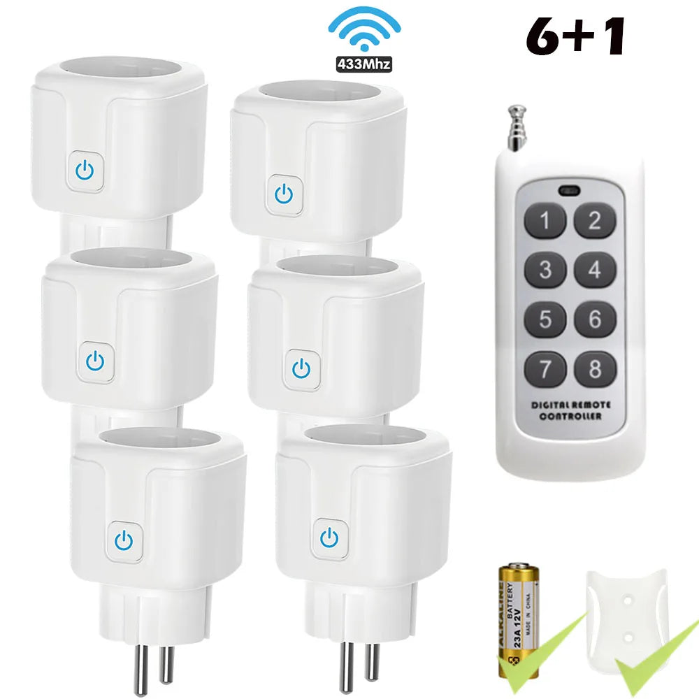 Wireless Remote Control Socket Switch 200Meters Remote Control Electrical Outlets 220V 16A EU Plug for Home Appliance Fan Light