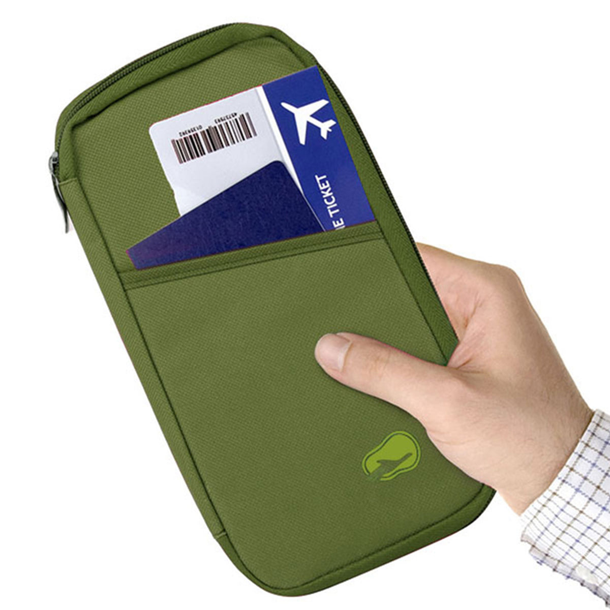 1Pc Travel Passport Wallet 12Cells Ticket ID Credit Card Holder Water Repellent Documents Phone Organizer Zipper Case Business Trip Daily Use