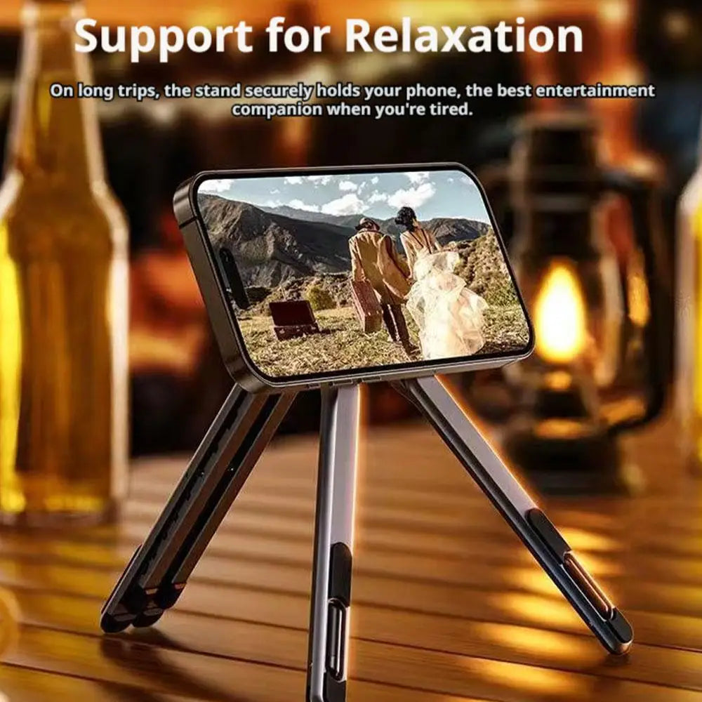 Phone Tablet Magnetic Stand Aluminum Alloy Stand Foldable Tripod Travel Portable Multi-Functional Desk Holder for Laptop