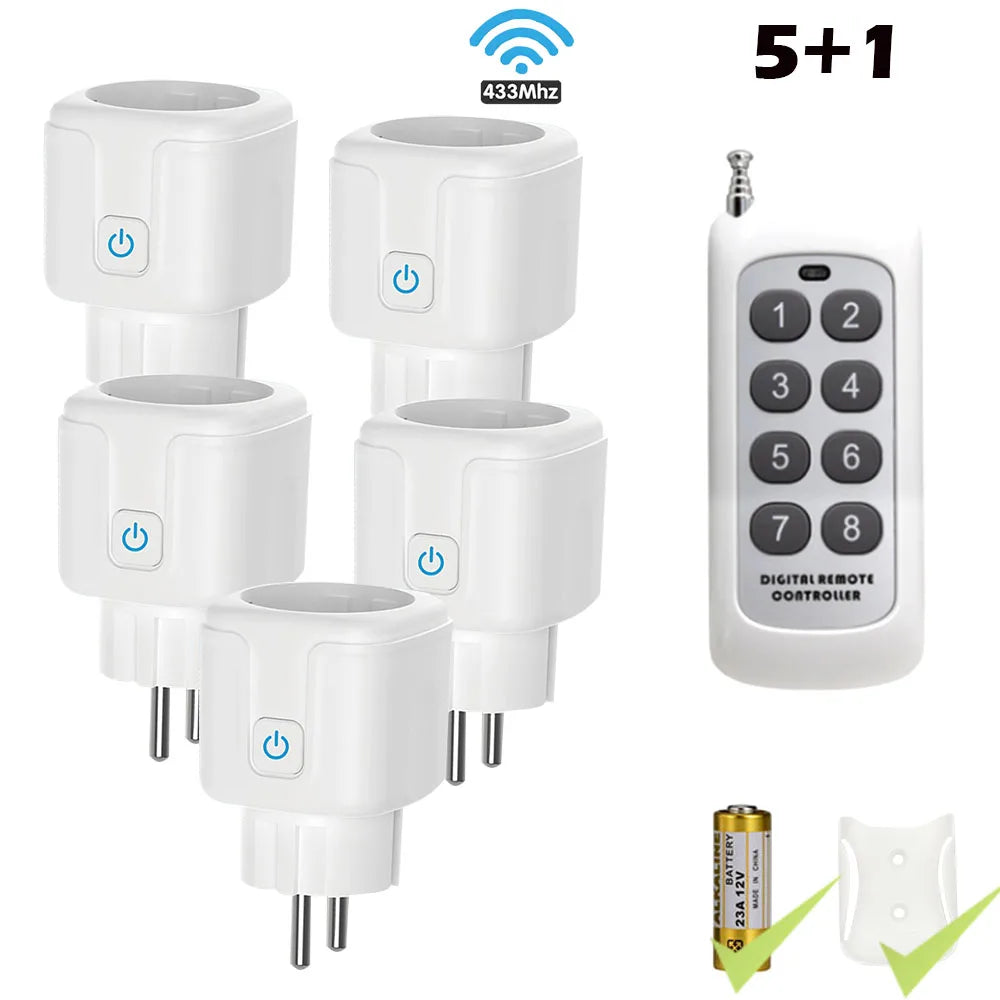 Wireless Remote Control Socket Switch 200Meters Remote Control Electrical Outlets 220V 16A EU Plug for Home Appliance Fan Light