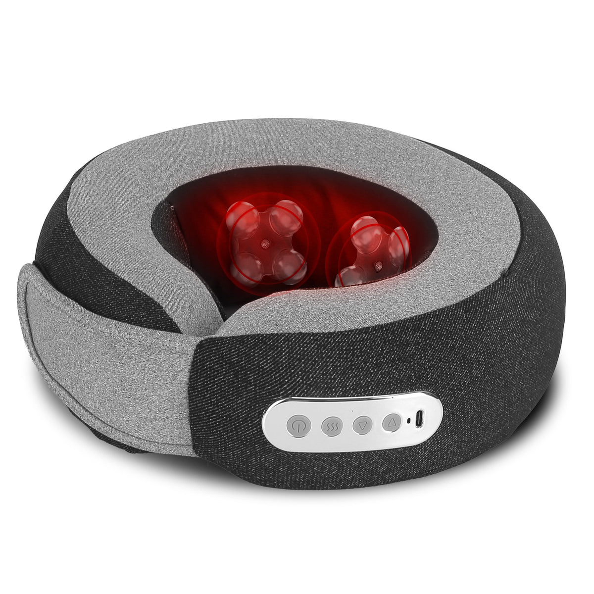 1Pc 2 in 1 Neck Massager Pillow with Heat Electric Memory Foam Travel Pillow Shiatsu Neck Massager with 3 Speeds Timer for Home Office Travel