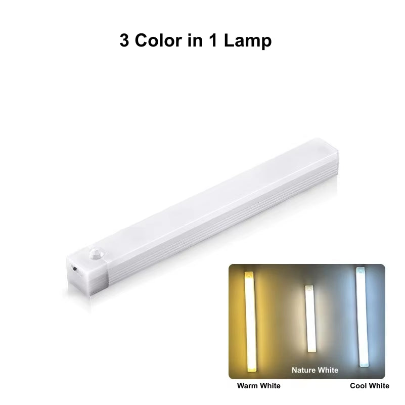 USB Type C Rechargeable Motion Sensor LED Bar Light Induction Night Light Portable for Kitchen Bedside Wardrobe Closet Aisle