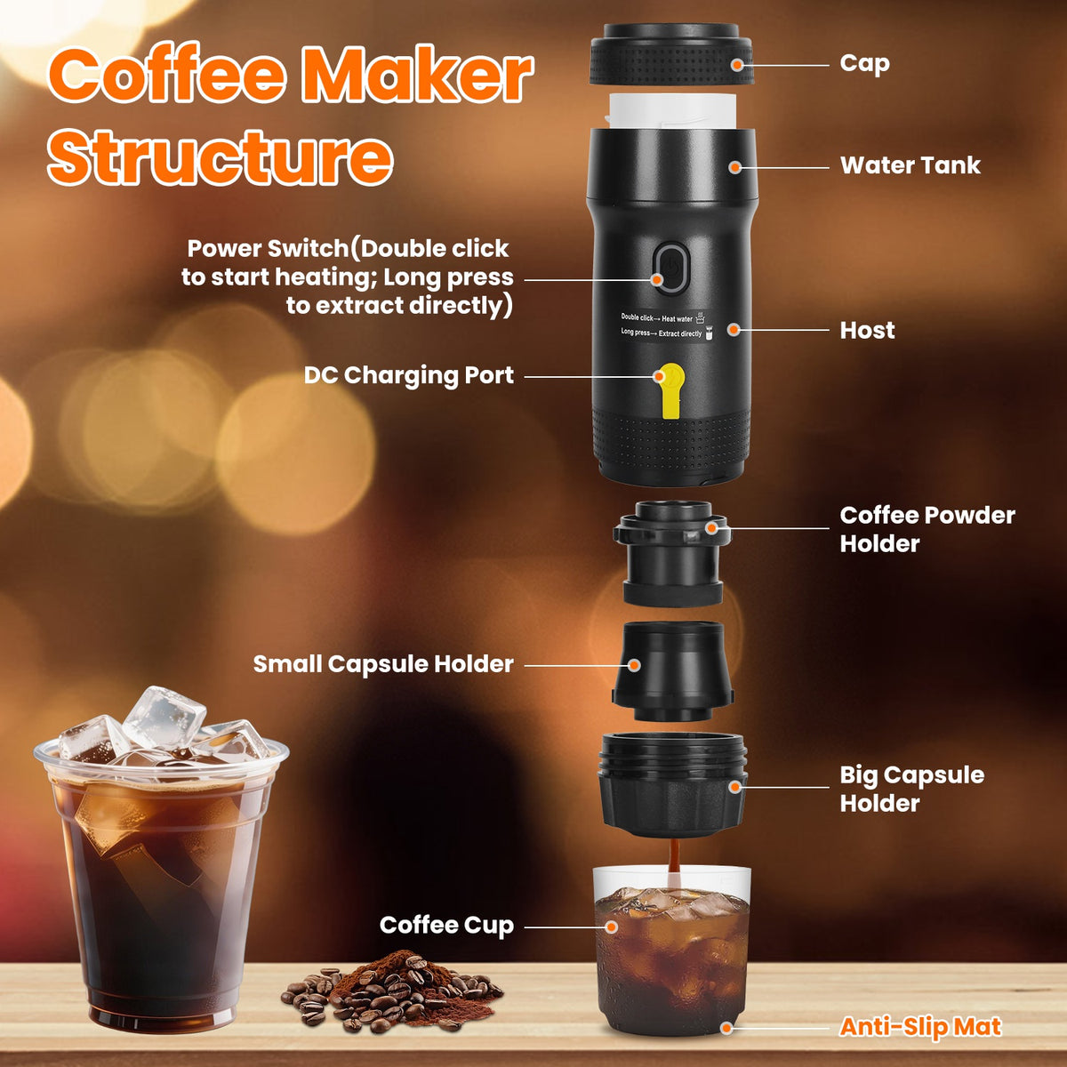 Portable Espresso Machine – Cordless & Self-Heating