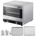 Commercial Convection Oven, Professional Countertop Oven66L/60Qt, Mid-Size Conventional Oven Countertop, 1800W 4-Tier Toaster with Front Glass Door