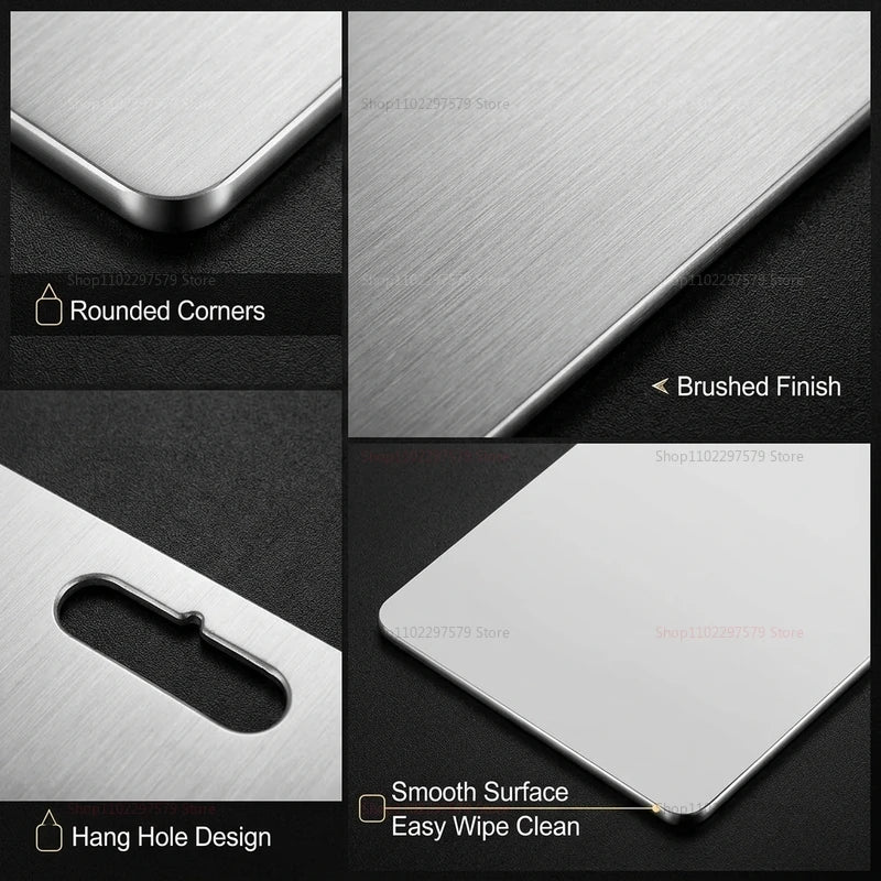 Stainless Steel Thickened Cutting Board with Antibacterial Mildew Proof Design Large Kitchen Food Prep and Dough Kneading