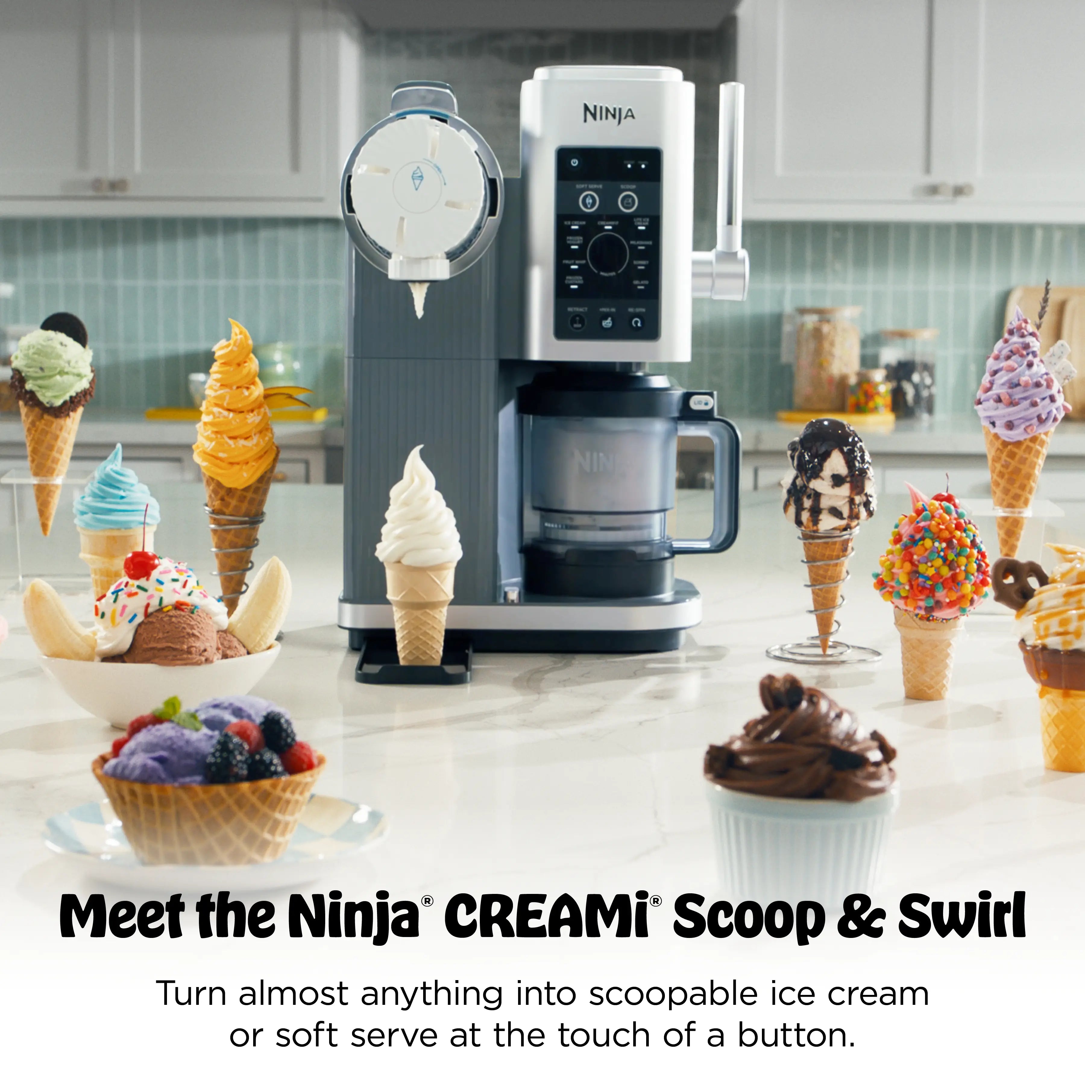 Ninja Creami Scoop & Swirl Soft Serve Ice Cream Machine - NC701