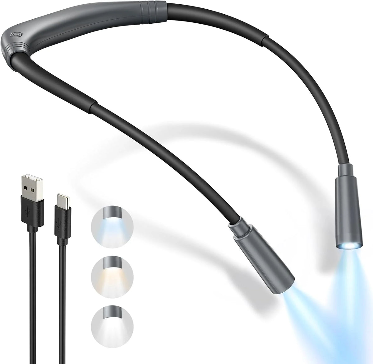 LED Neck Reading Light - Rechargeable Hands-Free Book Light for Reading