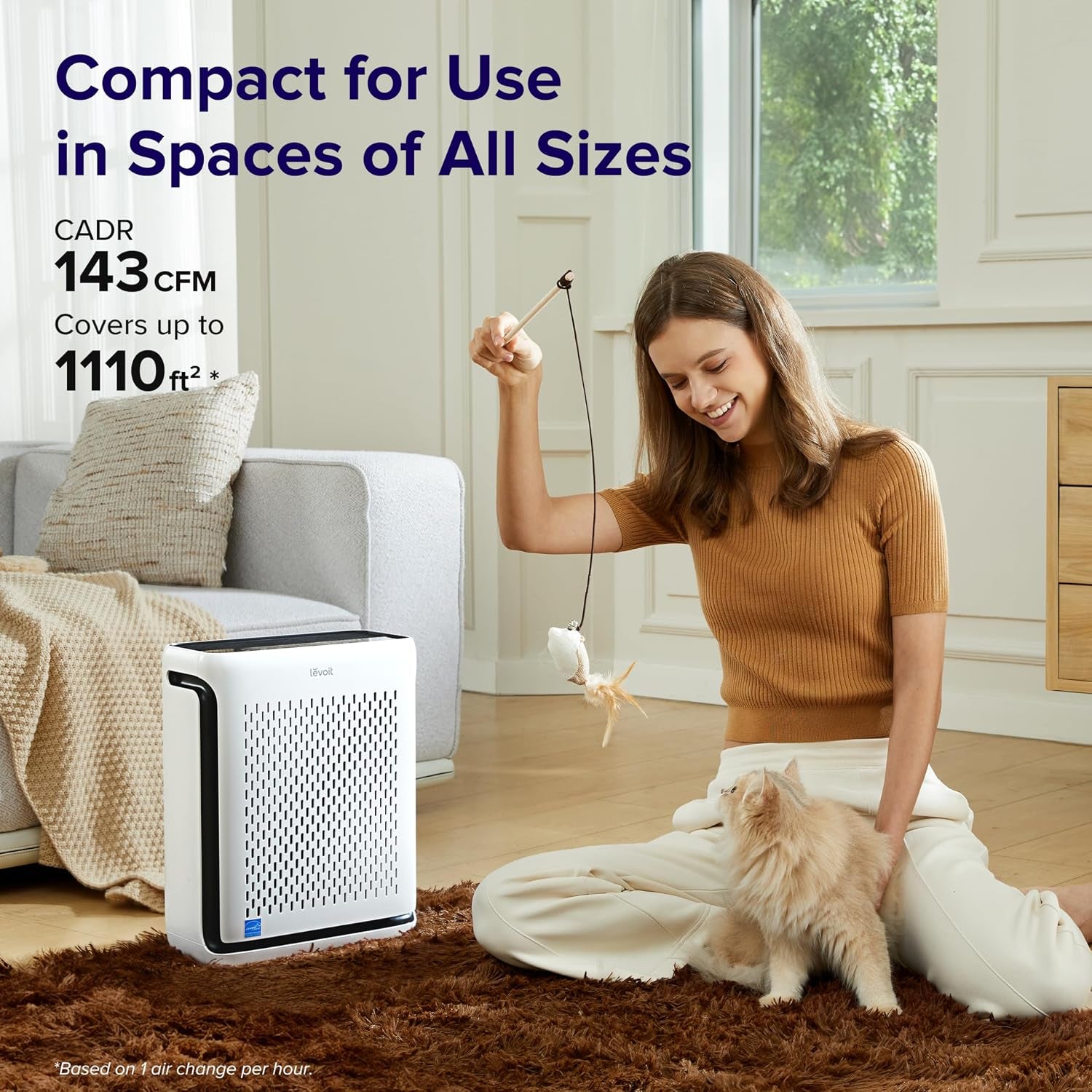 Air Purifiers for Home Large Room Bedroom up to 1110 Ft² with Air Quality & Air Purifier Core Mini/Lv-H128 Aroma Pads 12Pack Essential Oil Replacement