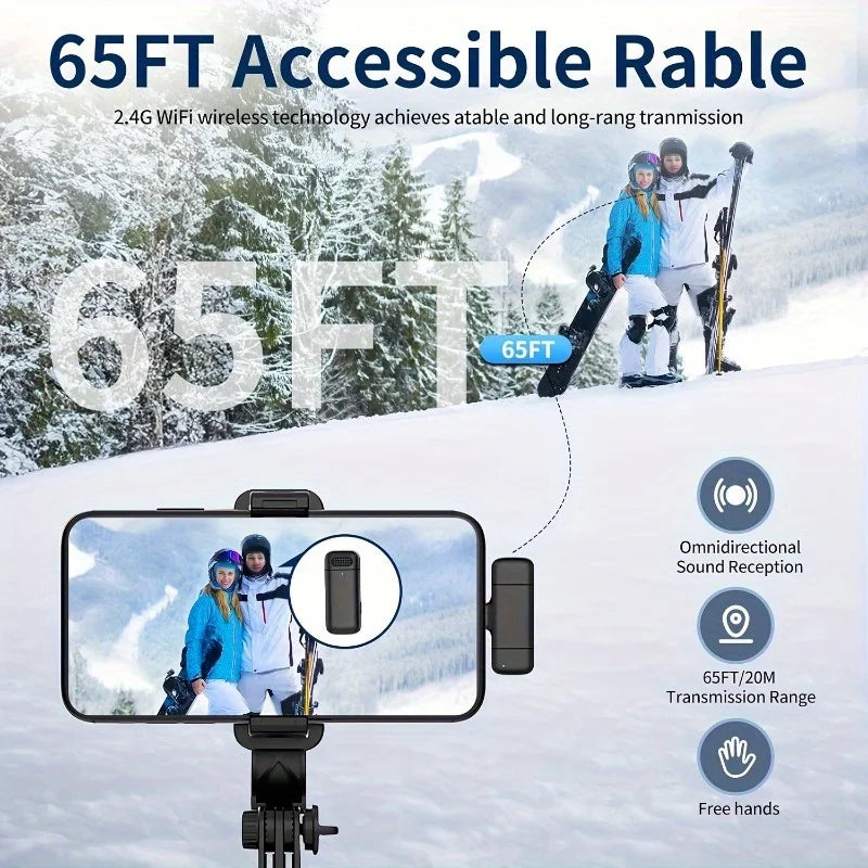 Wireless Lavalier Microphone with Charging Case Mini Mic Noise Reduction for Phone Video Recording Podcasts Streaming Interviews