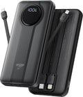 Portable Charger, 10000Mah Power Bank with Built in Cables, 22.5W USB C In/Out Fast Charging Powerbank, Slim Travel Battery Charger Pack for Iphone 16 15 Samsung Galaxy S24 S10E Android Phone