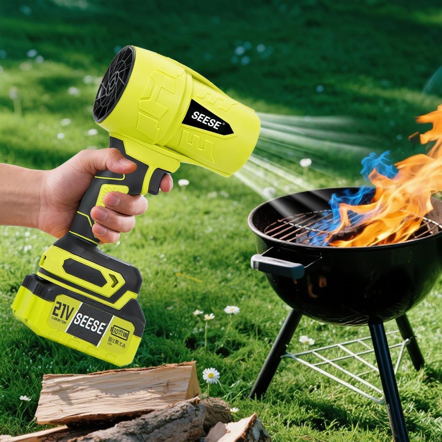 Turbo Jet Leaf Blower: Cordless Leaf Blower for Yard Leaves, Driveway Sand & Car Drying - 450 CFM High Speed with Ergonomic Handle for Easy Operation