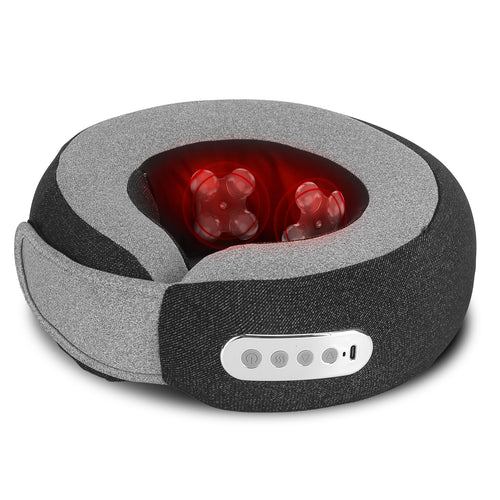 1Pc 2 in 1 Neck Massager Pillow with Heat Electric Memory Foam Travel Pillow Shiatsu Neck Massager with 3 Speeds Timer for Home Office Travel