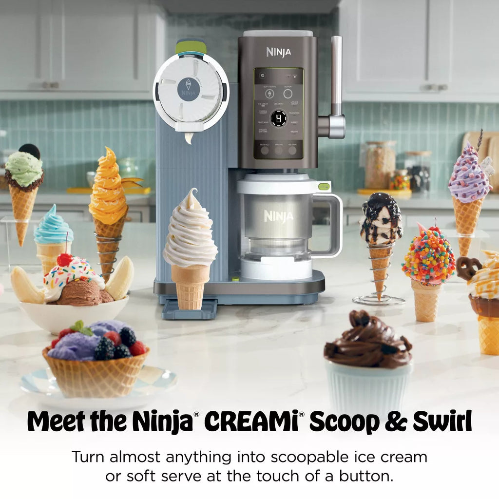 Ninja Creami Scoop & Swirl Ice Cream and Soft Serve Maker 13 One-Touch Programs NC701