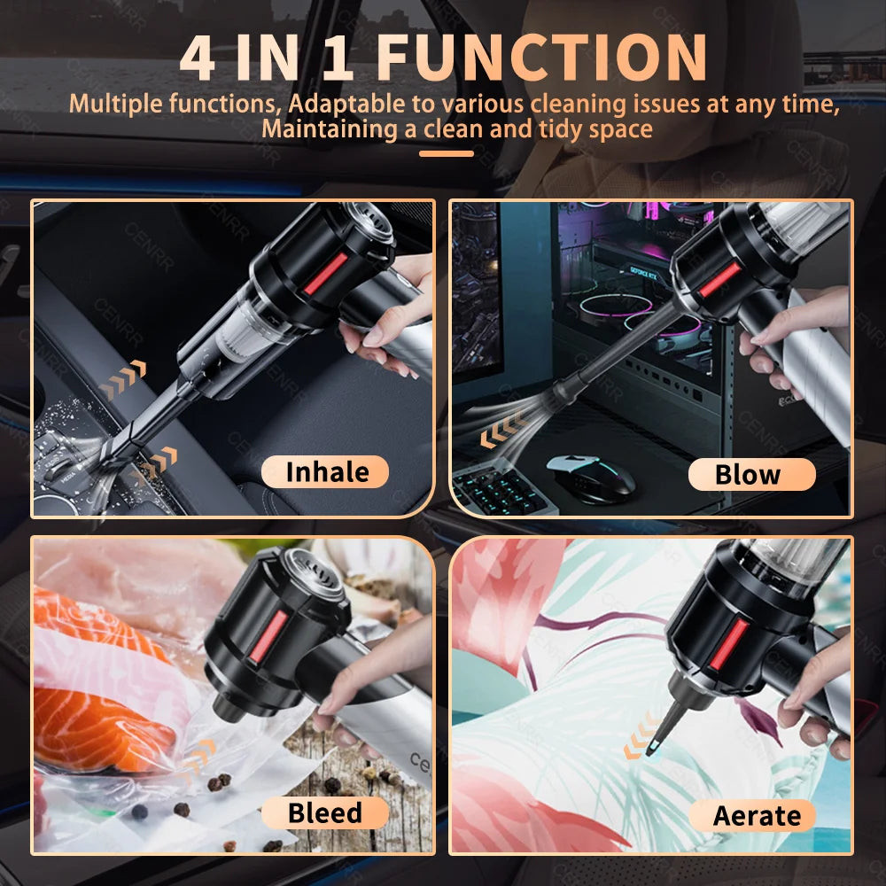 998000PA Car Vacuum Cleaner Strong Suction Powerful Handheld Wireless Vacuum Cleaner Mini Blower for Home Appliance