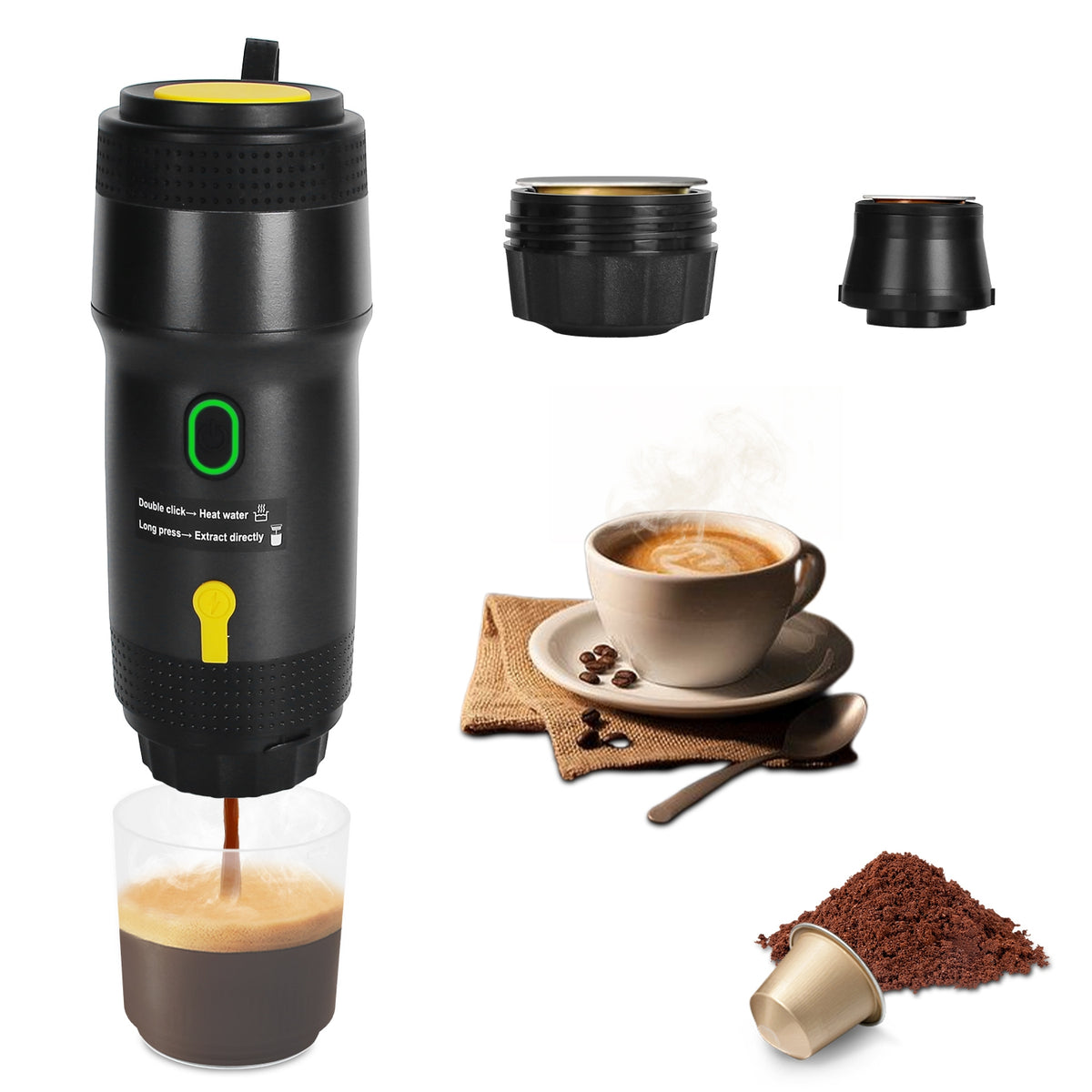 Portable Espresso Machine – Cordless & Self-Heating