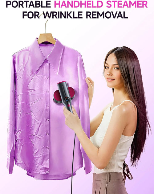 Dr Flash 2-In-1 Garment Steamer & Iron – 1200 W Fast Heat-Up (15 S) with Large Ceramic Plate, Travel Size Portable Clothes Steamer (110-130 V)