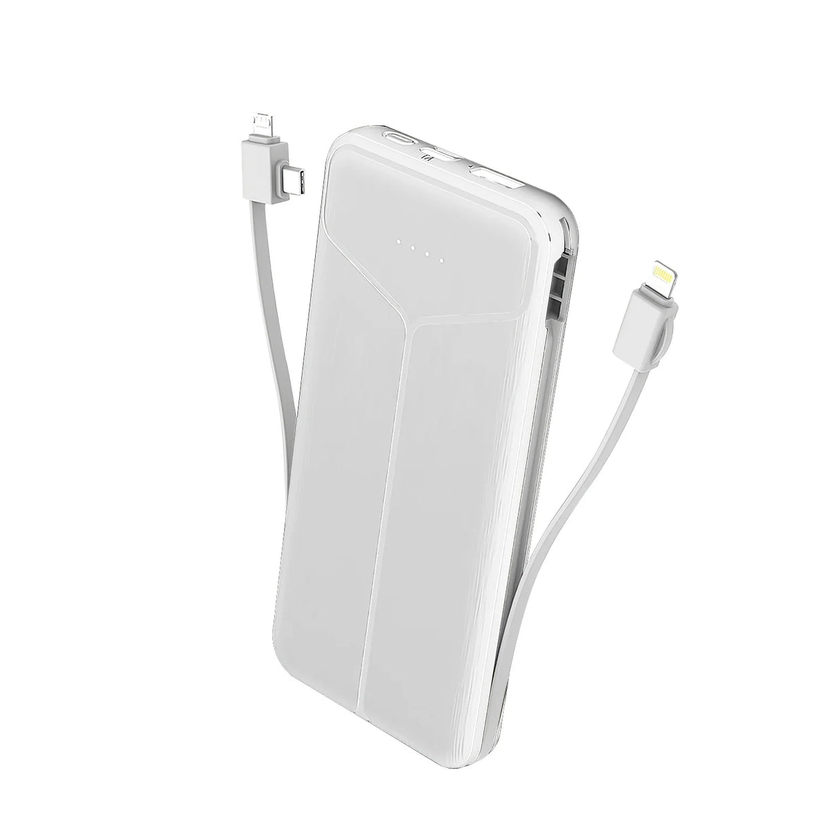 10000Mah Power Bank Portable Charger with US Plug 2 Built-In Cables External Battery Pack with 4 Ouputs 3 Inputs Fit for IOS Phone 14 Android and More