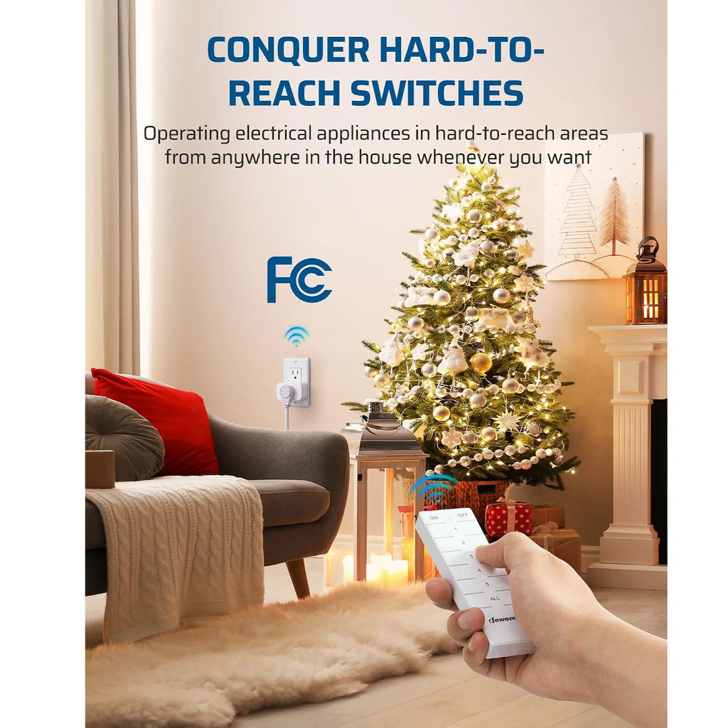 Wireless Remote Control Outlet, Programmable Electrical Outlet Switch, 100FT Range, 125V 15A 1875W