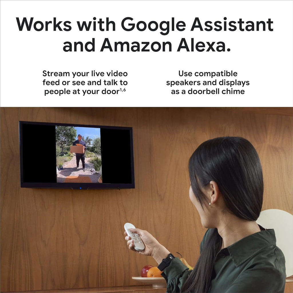 Google Nest Doorbell (Wired, 2Nd Gen) - Wired Video Doorbell Camera - Doorbell Security Camera - Snow
