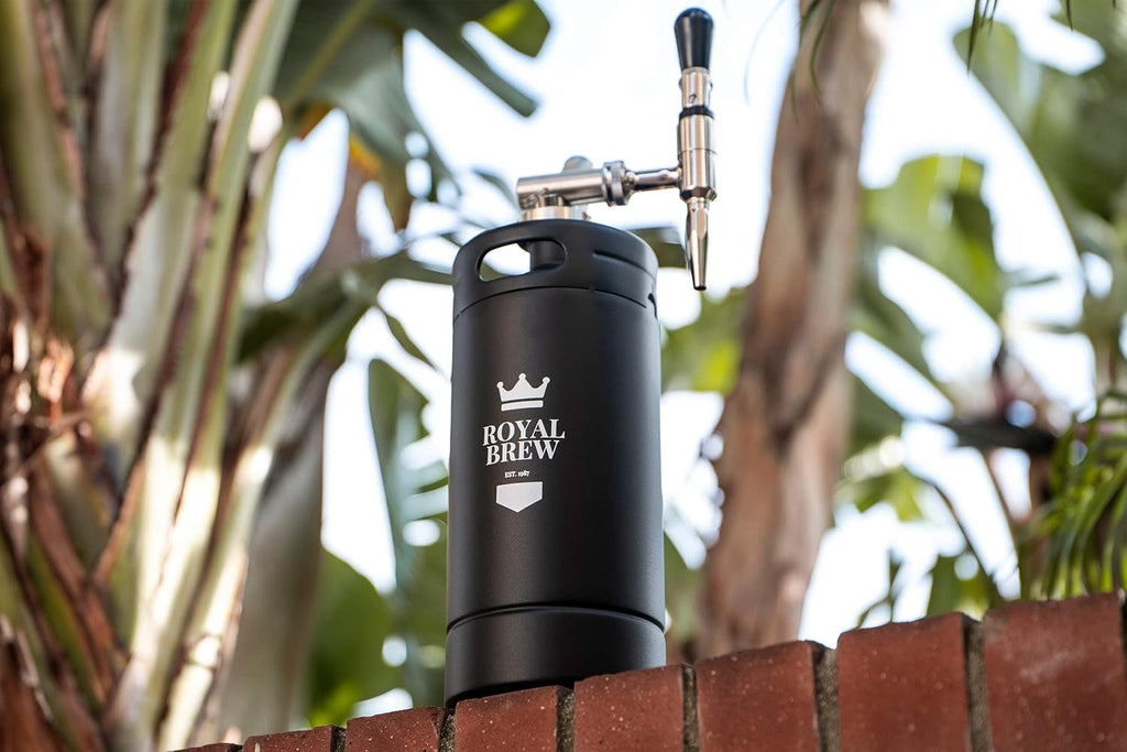 The Original Royal Brew Nitro Cold Brew Coffee Maker - Gift for Coffee Lovers -128 Oz Extra Large Home Keg, Nitrogen Gas System Coffee Dispenser Kit - Use Nitrogen or Nitrous Oxide | Stainless Steel Coffee Dispenser Kit with Stout Faucet, Nitrogen Gas Home Nitro Coffee System, Gift for Coffee Lovers