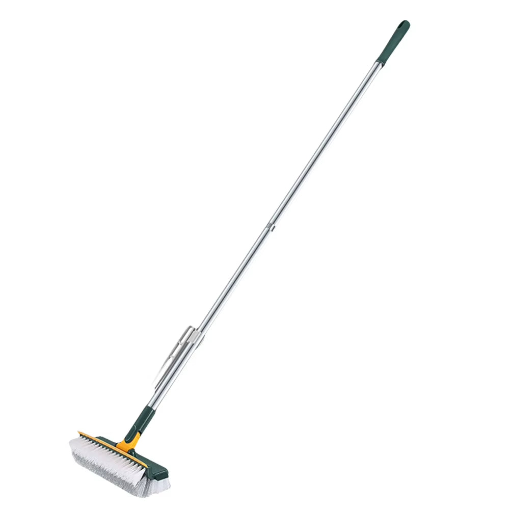 3 in 1 Floor Scrub Brush with Right Angled Bristle & Scraper Long Handle Grout Brush Shower Scrubber for Bathroom Tub Tile Floor