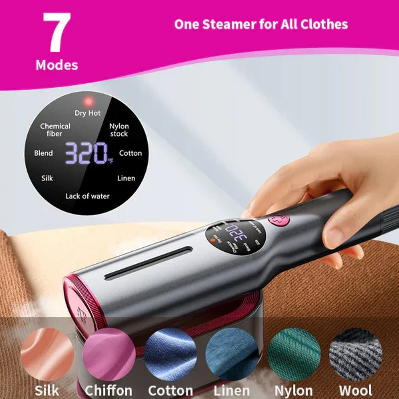 Dr Flash 2-In-1 Garment Steamer & Iron – 1200 W Fast Heat-Up (15 S) with Large Ceramic Plate, Travel Size Portable Clothes Steamer (110-130 V)