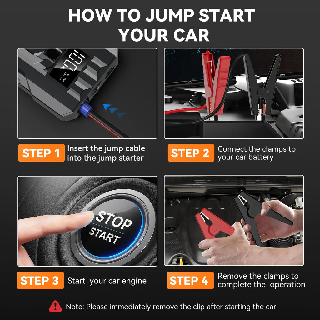 Car Emergency Start Power 12V Vehicle Rescue, Ordinary Clamp, 20000Mah Capacity, Portable Battery for Car Starting
