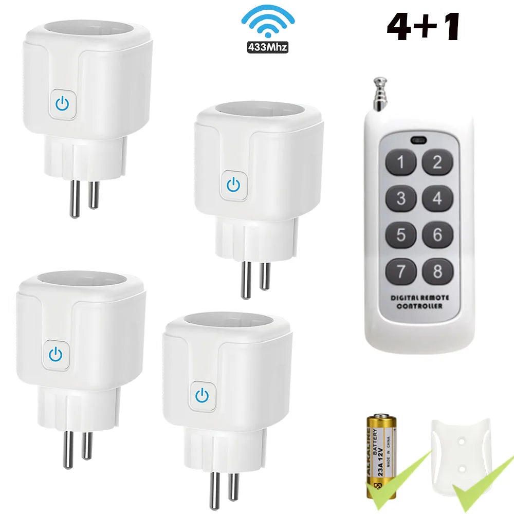 Wireless Remote Control Socket Switch 200Meters Remote Control Electrical Outlets 220V 16A EU Plug for Home Appliance Fan Light