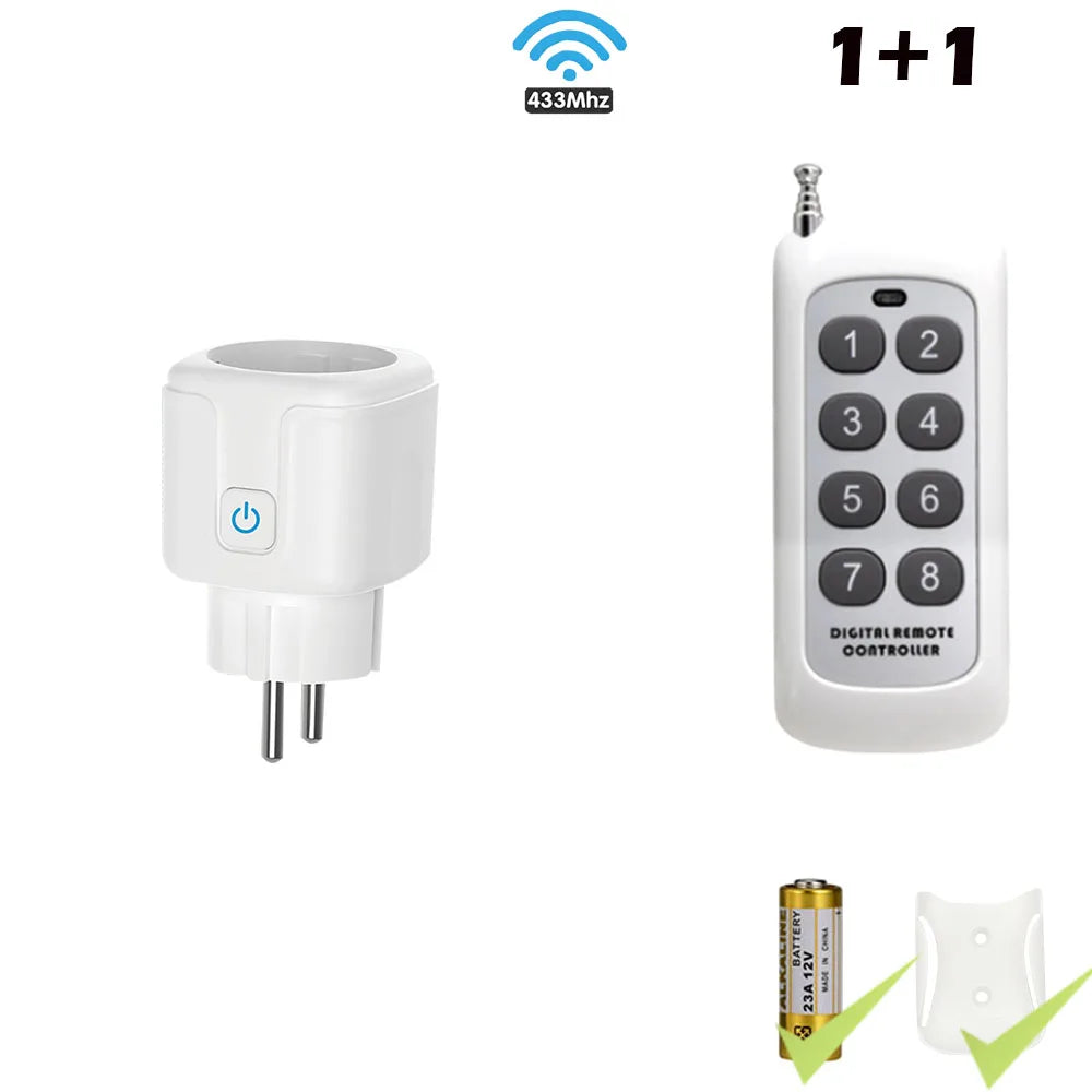 Wireless Remote Control Socket Switch 200Meters Remote Control Electrical Outlets 220V 16A EU Plug for Home Appliance Fan Light