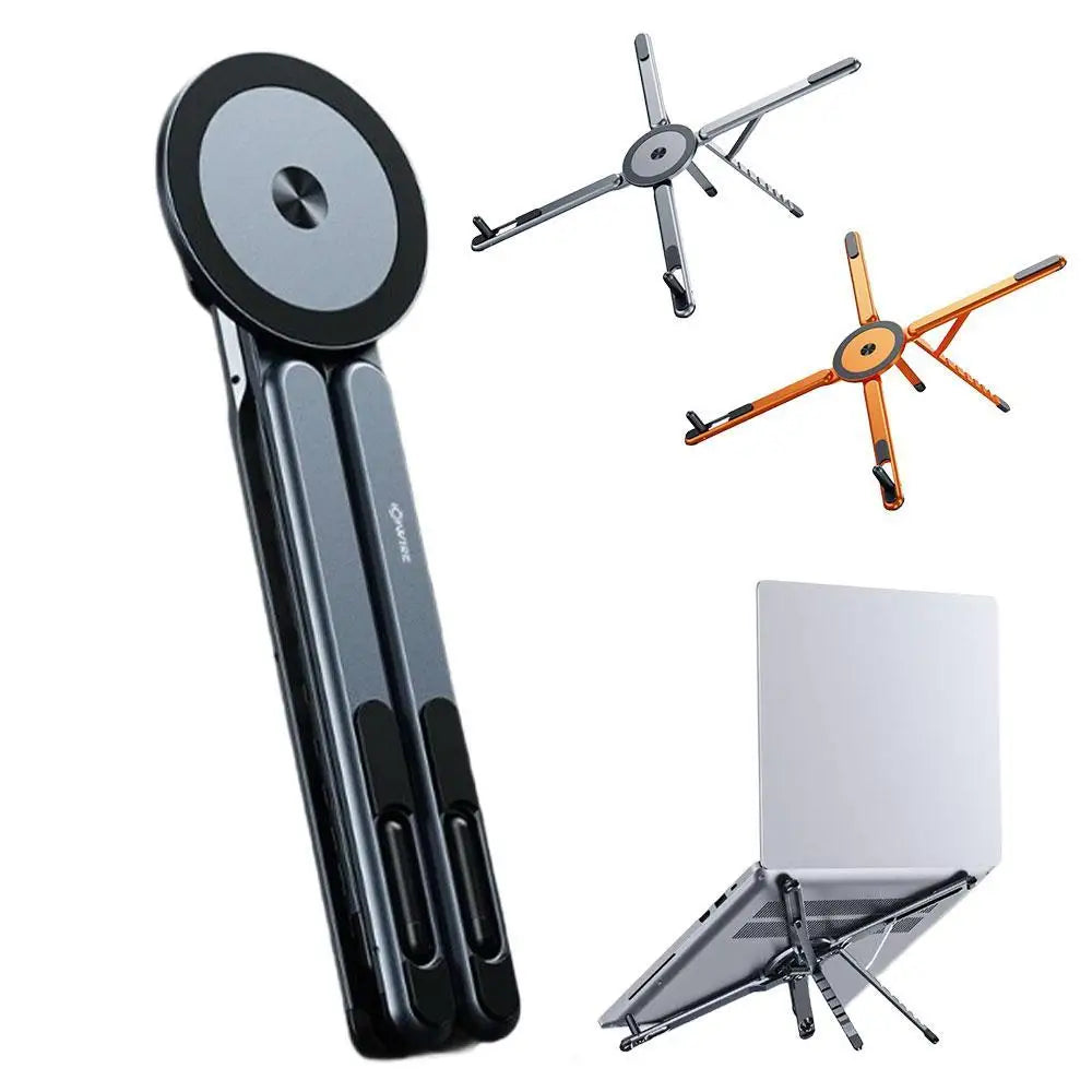 Phone Tablet Magnetic Stand Aluminum Alloy Stand Foldable Tripod Travel Portable Multi-Functional Desk Holder for Laptop