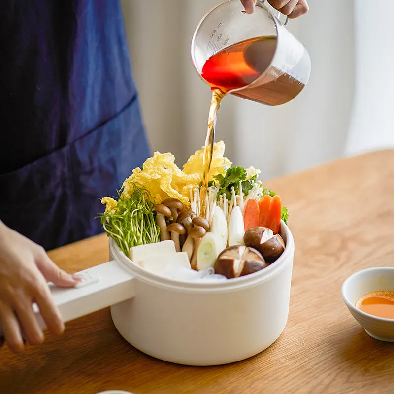 Olakys. Electric Hot Pot,1.5L Mini Hot Pot, Ceramic Glaze Non-Stick Portable Pot, Electric Pot for for Steak, Egg, Fried Rice, Oatmeal, Soup,Ramen with Dual Power Control, Electric Pot for Dorm Multifunctional Hot Pot Kitchen Appliances