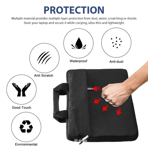 15.6 Inch Laptop Shoulder Bag, Laptop Sleeve Case, Multi-Functional Waterproof Notebook Carrying Case with Strap Fit for Macbook Air/Pro Lenovo Acer Asus Dell Lenovo HP Samsung