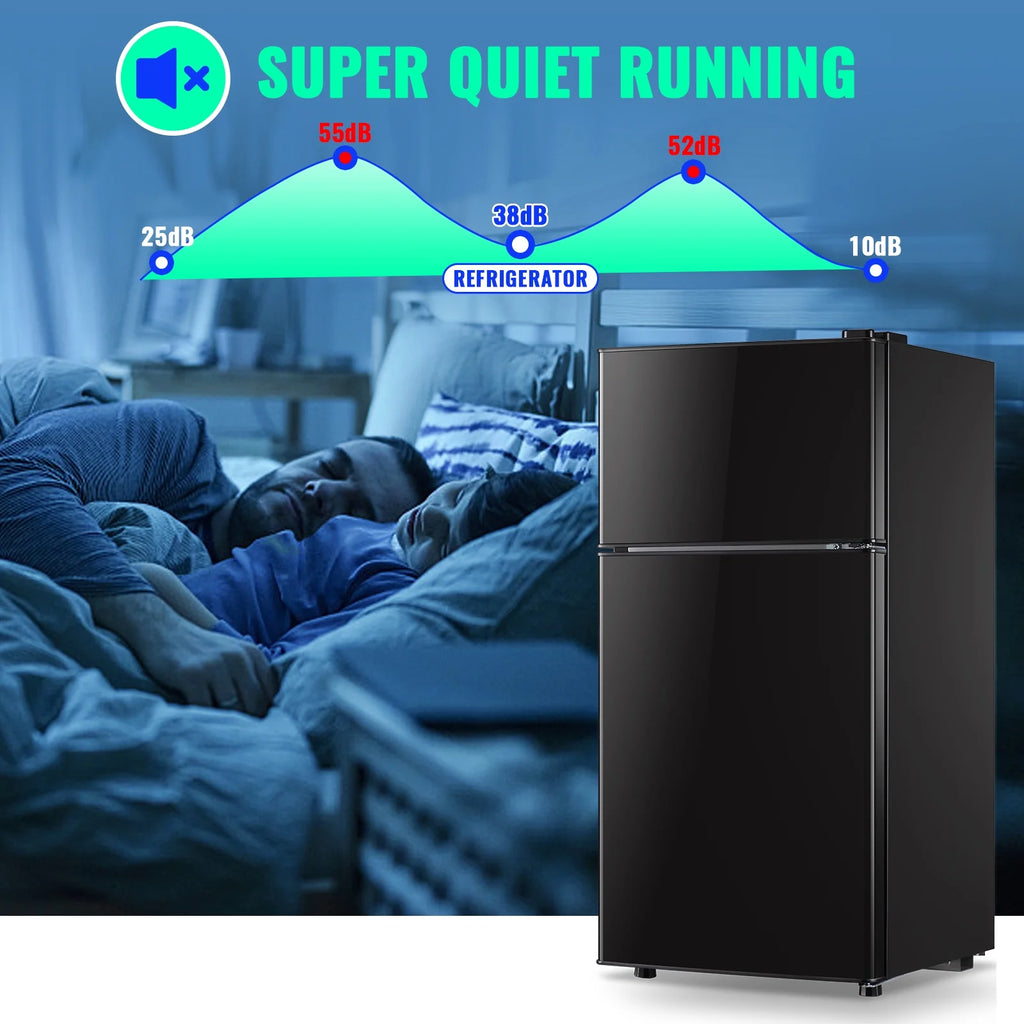 2.4 Cu.Ft Mini Fridge with Freezer, Small Refrigerator Apartment Size Fridge Black, NEW
