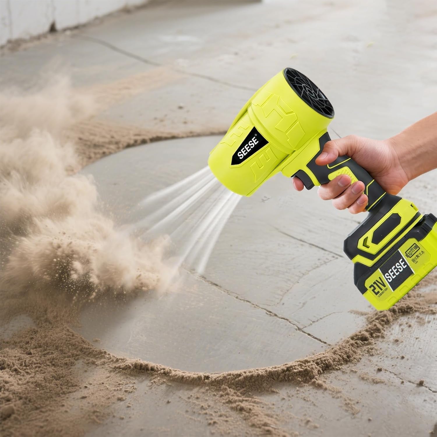 Turbo Jet Leaf Blower: Cordless Leaf Blower for Yard Leaves, Driveway Sand & Car Drying - 450 CFM High Speed with Ergonomic Handle for Easy Operation