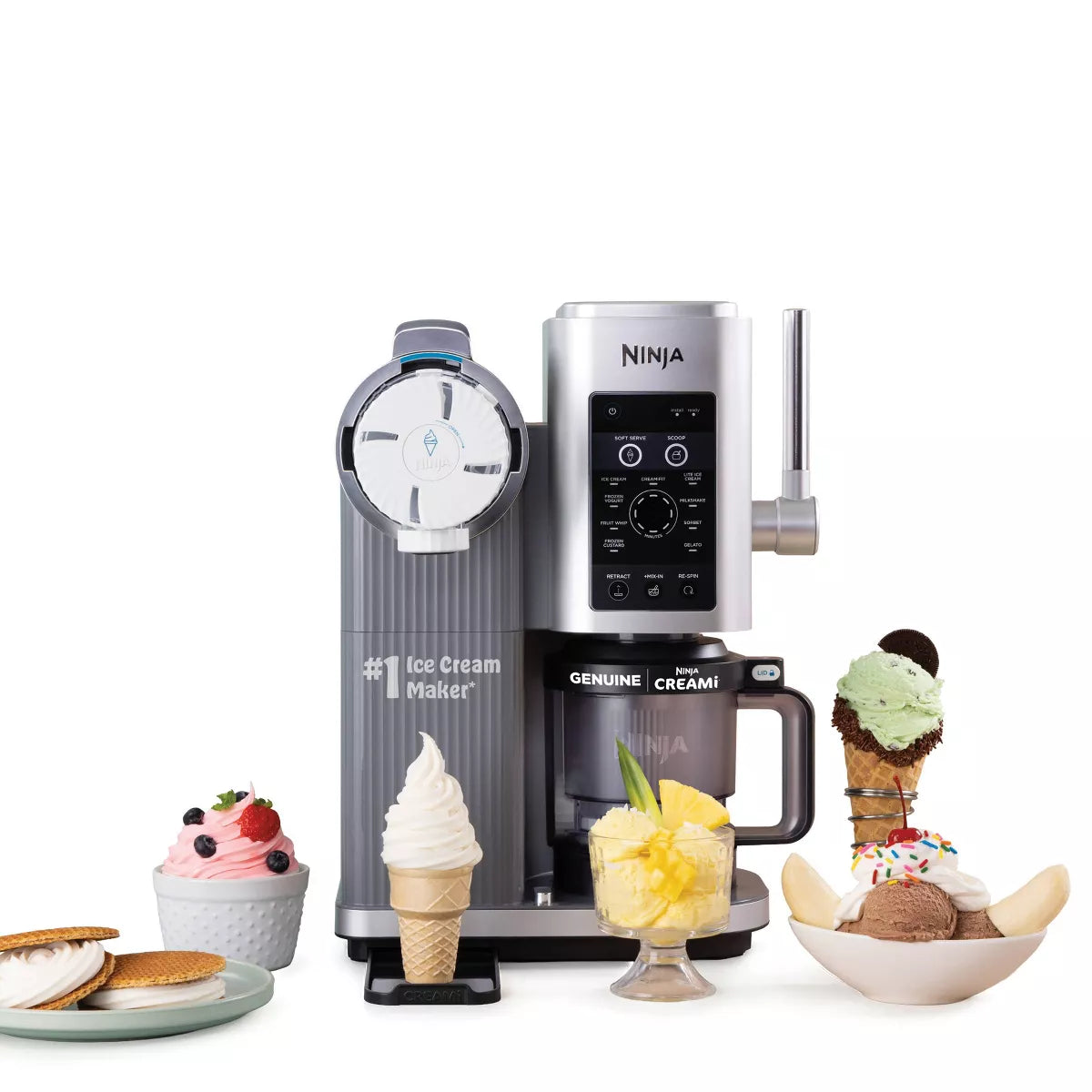 Ninja Creami Scoop & Swirl Ice Cream and Soft Serve Maker 13 One-Touch Programs NC701