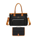 Large Oxford Travel Tote with Changing Pad and Shoulder Strap Black