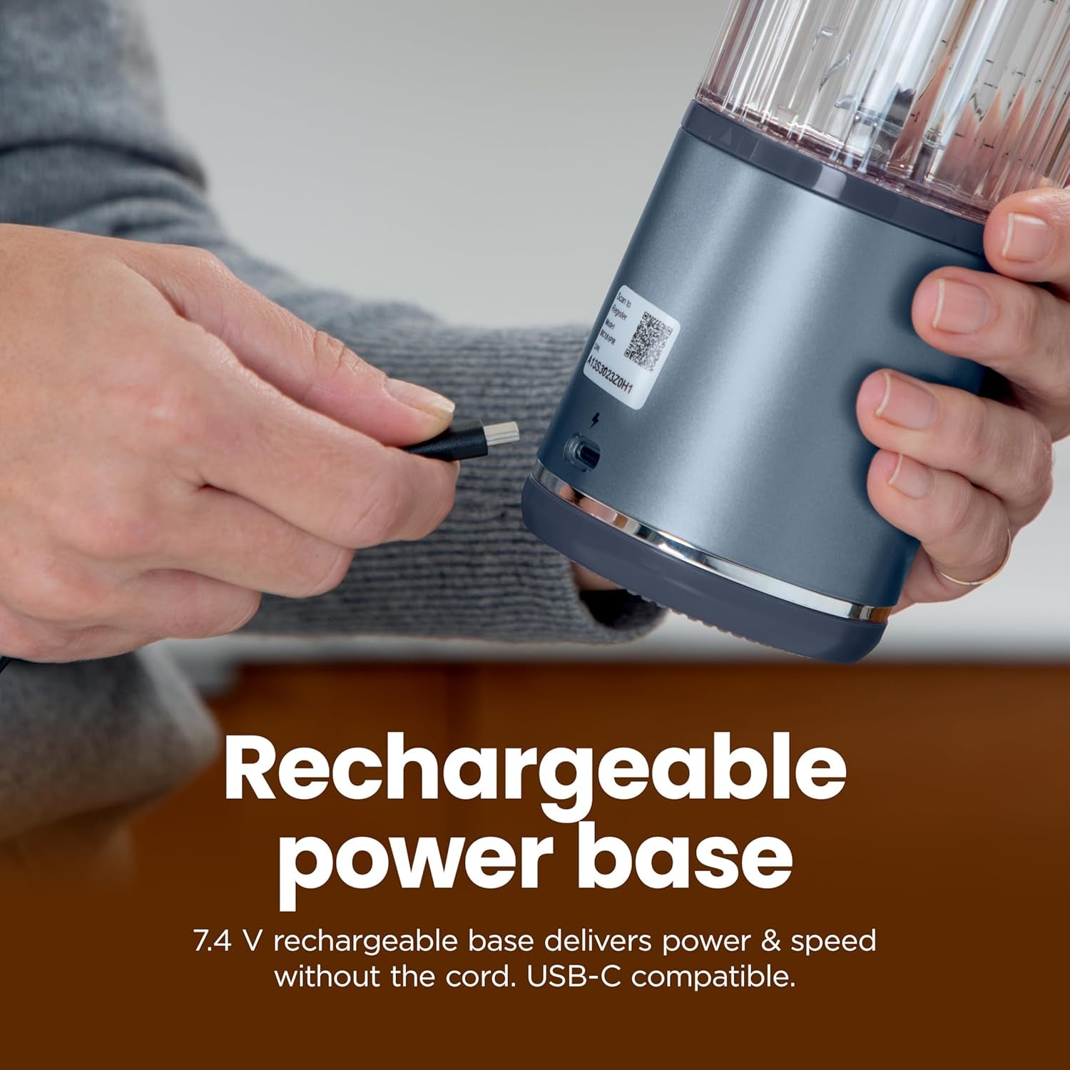 Ninja Blast Portable Blender, Cordless,18Oz Vessel, Metallic Blue, BC151BM | USB-C Rechargeable, Cordless Blending Anywhere. Blastblade Crushes Ice & Frozen Fruit. Leakproof Sip Lid, Dishwasher Safe.