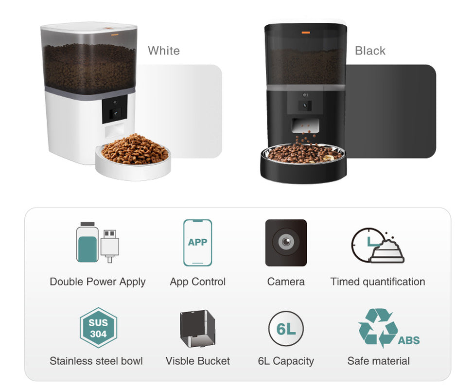 Video Camera with Adjustable Performance Pet Feeder