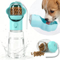 Dog Water Bottle with Food Container, 18.6Oz Pet Dispenser Cup, Detachable Food Storage, Portable Leak Proof Lock Dog Water Bottle for Outdoor Daily Walking Camping Hiking Travel, Blue