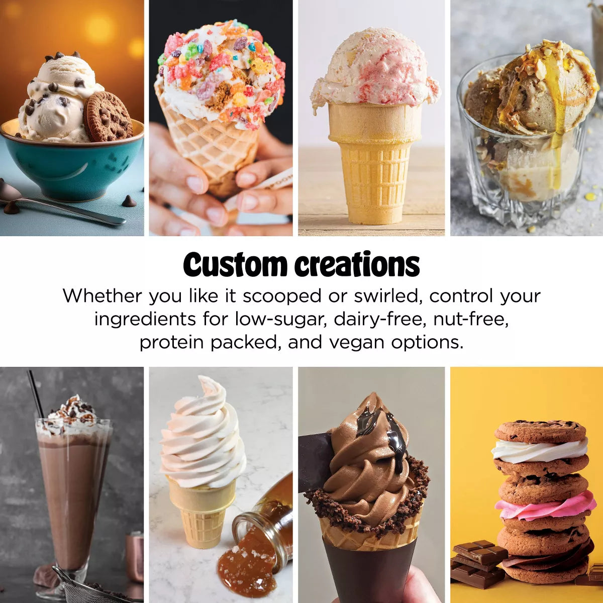 Ninja Creami Scoop & Swirl Ice Cream and Soft Serve Maker 13 One-Touch Programs NC701