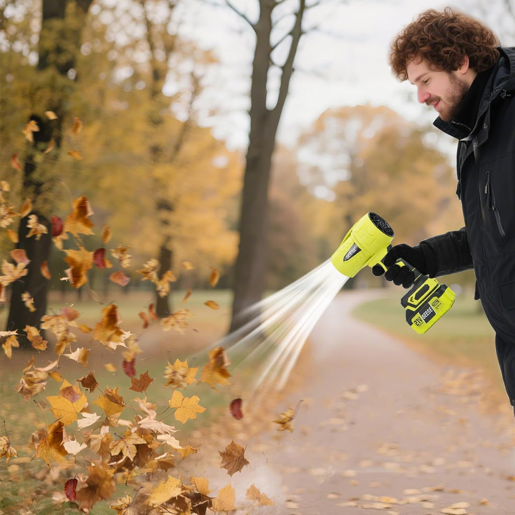 Turbo Jet Leaf Blower: Cordless Leaf Blower for Yard Leaves, Driveway Sand & Car Drying - 450 CFM High Speed with Ergonomic Handle for Easy Operation