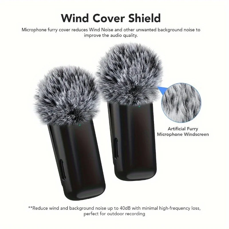 Wireless Lavalier Microphone with Charging Case Mini Mic Noise Reduction for Phone Video Recording Podcasts Streaming Interviews