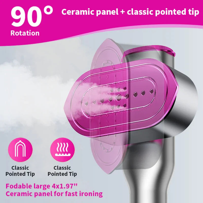 Dr Flash 2-In-1 Garment Steamer & Iron – 1200 W Fast Heat-Up (15 S) with Large Ceramic Plate, Travel Size Portable Clothes Steamer (110-130 V)