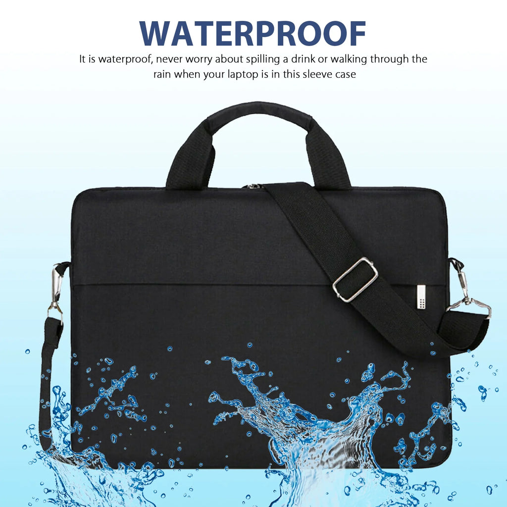 15.6 Inch Laptop Shoulder Bag, Laptop Sleeve Case, Multi-Functional Waterproof Notebook Carrying Case with Strap Fit for Macbook Air/Pro Lenovo Acer Asus Dell Lenovo HP Samsung