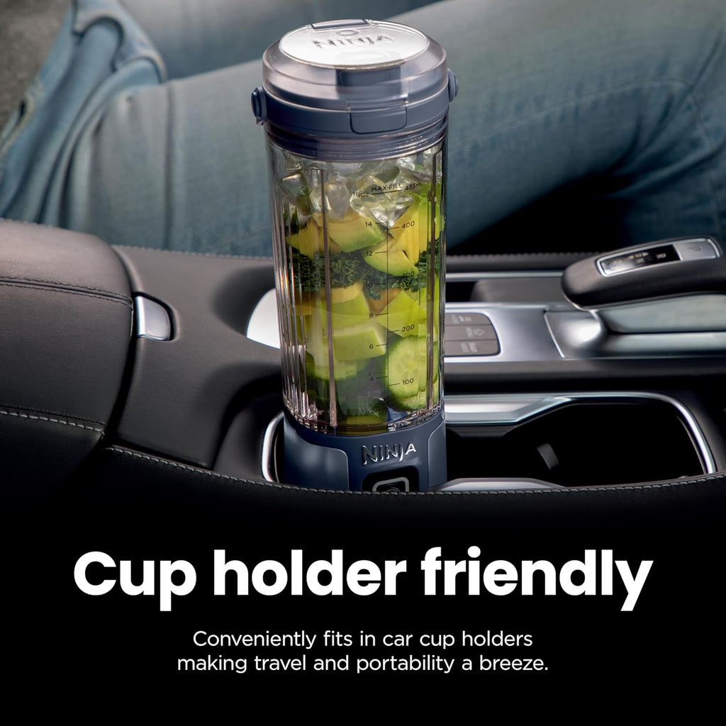 Ninja Blast Portable Blender, Cordless,18Oz Vessel, Metallic Blue, BC151BM | USB-C Rechargeable, Cordless Blending Anywhere. Blastblade Crushes Ice & Frozen Fruit. Leakproof Sip Lid, Dishwasher Safe.
