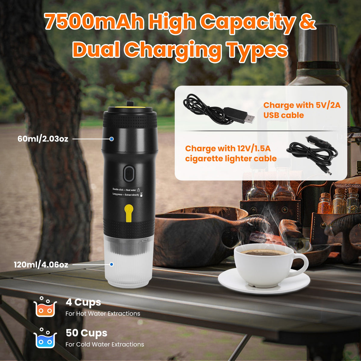 Portable Espresso Machine – Cordless & Self-Heating
