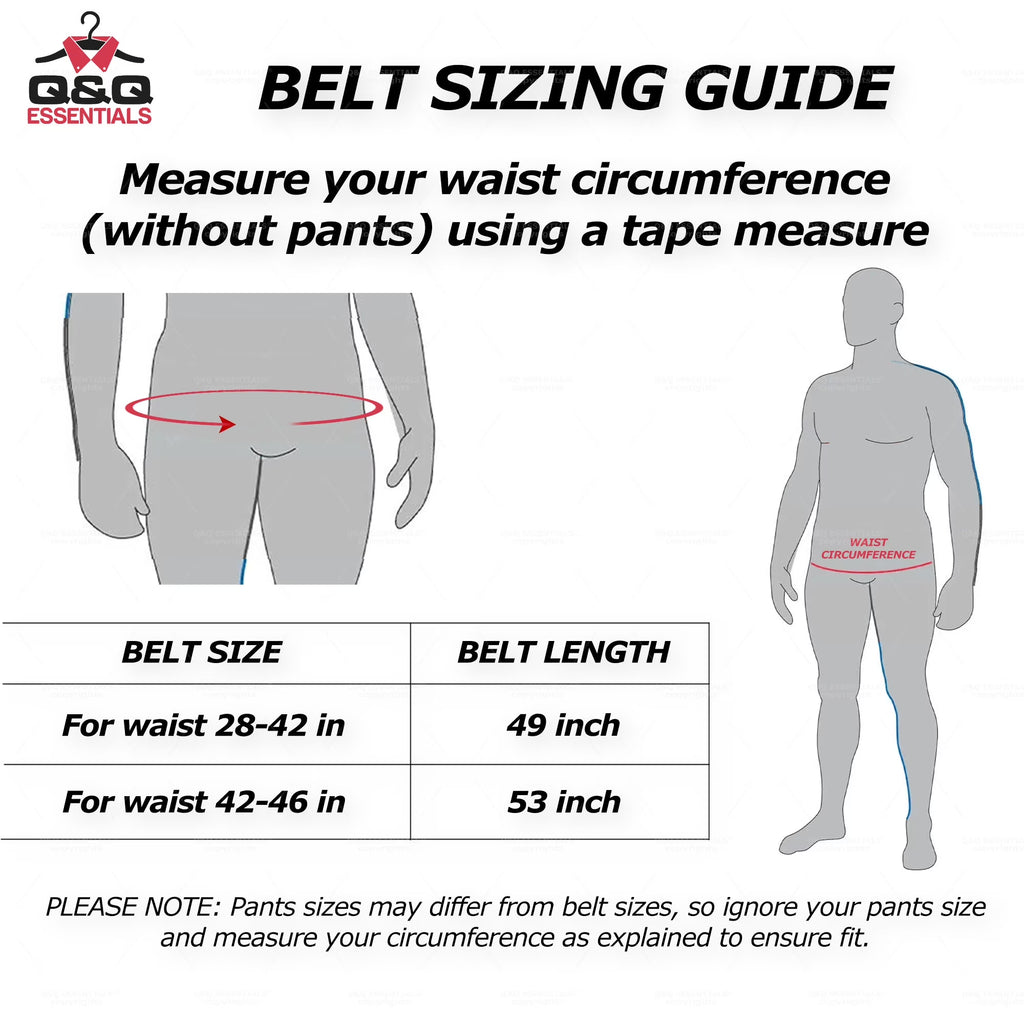 Q&Q ESSENTIALS Mens Ratchet Belt Premium Microfiber Leather Adjustable with Unique Slide Belt Buckle Black