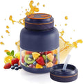 Portable Juicer Cup, Type-C USB Rechargeable Personal Blender with Dual Lids