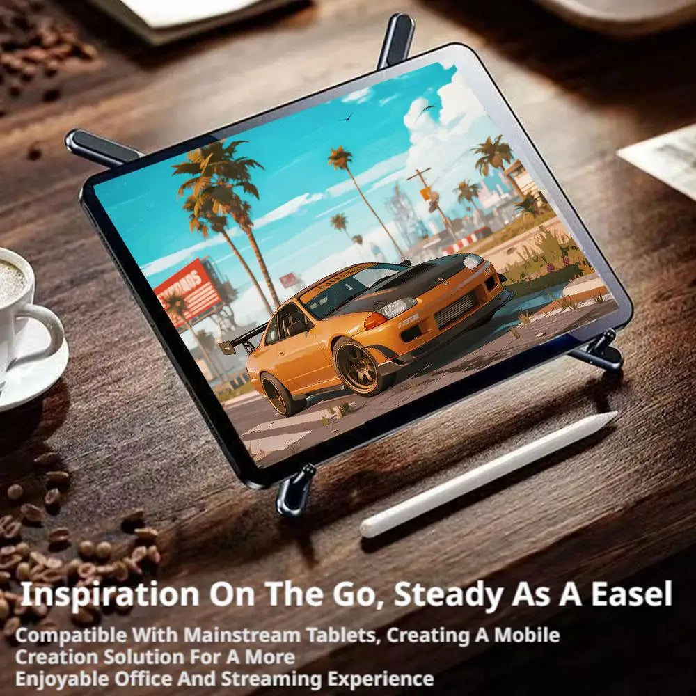 Phone Tablet Magnetic Stand Aluminum Alloy Stand Foldable Tripod Travel Portable Multi-Functional Desk Holder for Laptop